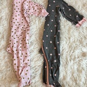 Gerber Gray and Pink Polka Dot Baby Onesie